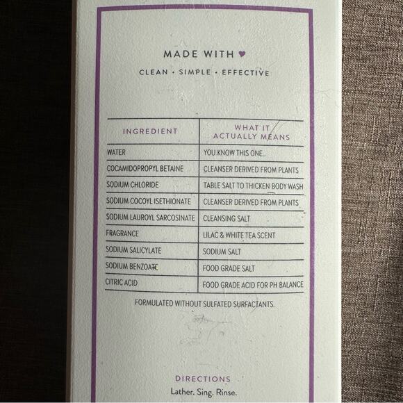 Native Lilac & White Tea Body Wash Clean, Simple, Effective 18 fl oz** NEW *** - Picture 3 of 6